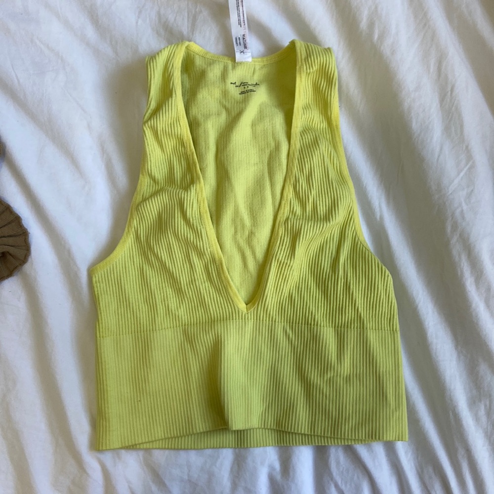 Free people movement bright green/yellow top